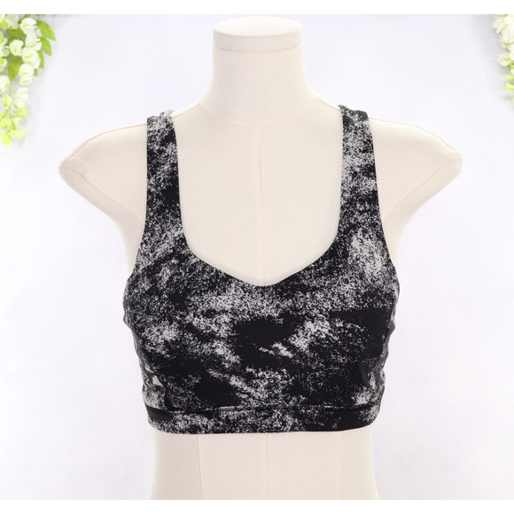 Black & White Other - Lululemon Women Free To Be Serene Bra Light Support Black Alpine White 6